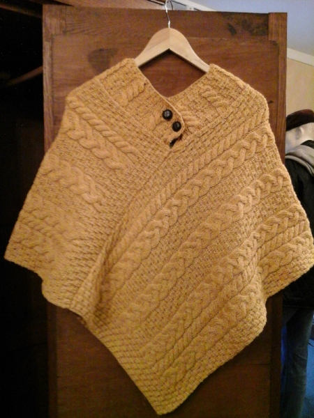 Merino Ladies Poncho, Sunflower